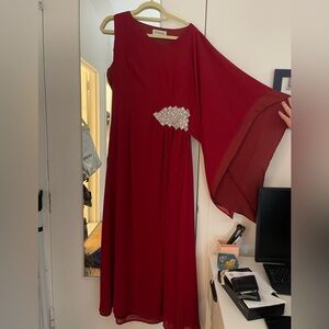 Marcela Hurtado Red Chiffon Maxi Dress – Size 12